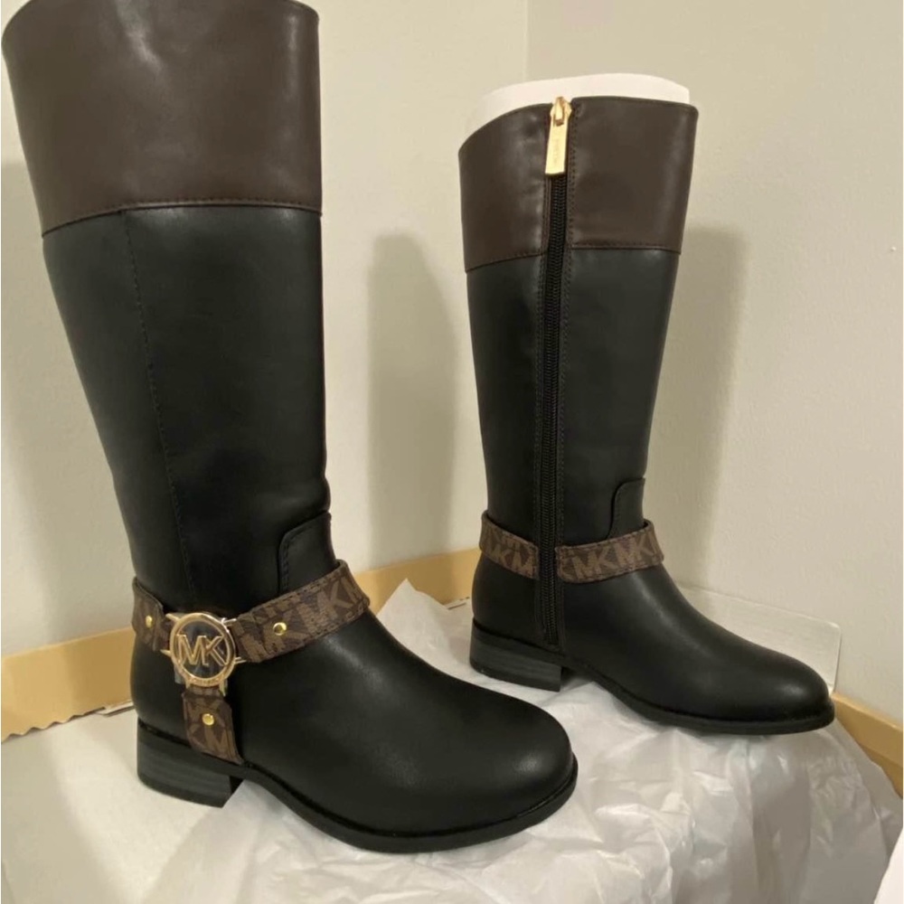 Michael Kors Kid Black and Brown Riding Boots